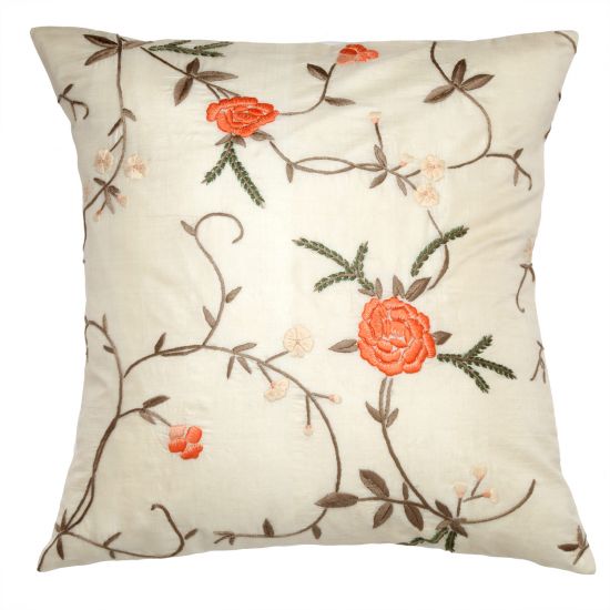 Persian Blossom Pillow Cover - Ivory/Peach